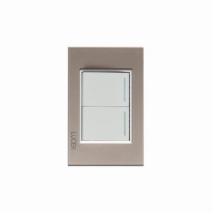 Placa Cristal dorada Con 2 Interruptores de Escalera BP09CDM-LUCEK