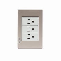 Placa Cristal dorada con 3 Contactos BP08CDM-LUCEK