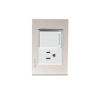 Placa Cristal dorada con 1 Interruptor Sencillo y 1 Contacto BP07CDM-LUCEK