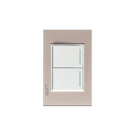 Placa Cristal dorada con 2 Interruptores Sencillos  BP02CDM-LUCEK