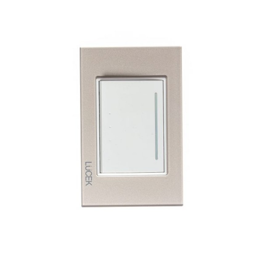 Placa Cristal dorado con 1 Interruptor de Escalera BP01/3CDM -LUCEK