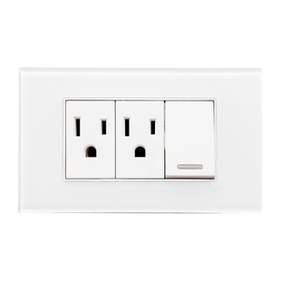 Placa Acrílico Blanco Con Un Apagador y Contacto Doble 8842940 - ARGOS