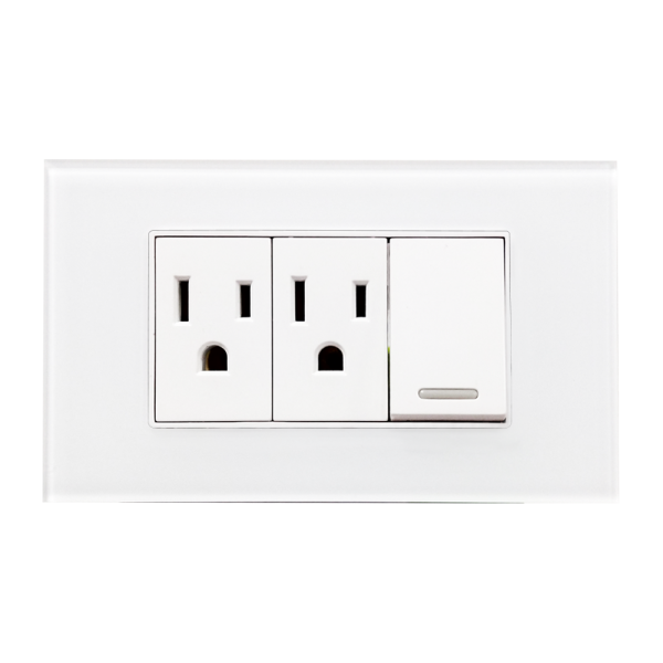 Placa Acrílico Blanco Con Un Apagador y Contacto Doble 8842940 - ARGOS