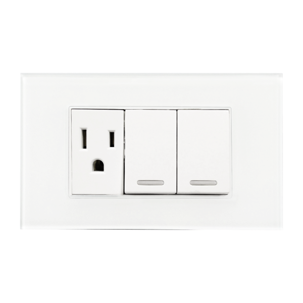 Placa Acrílico Blanco Con Un Contacto y Doble Apagador 8842945 – ARGOS