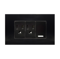 Placa Acrílico Negro Con Un Apagador y Contacto Doble 8843940 - ARGOS