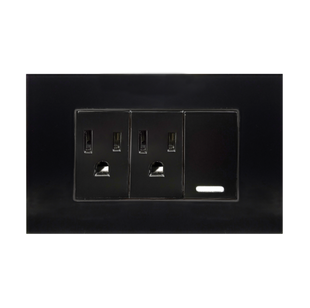 Placa Acrílico Negro Con Un Apagador y Contacto Doble 8843940 - ARGOS