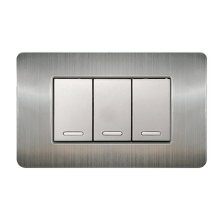 Placa Acero Inoxidable Con Tres Apagadores 8841930 -ARGOS