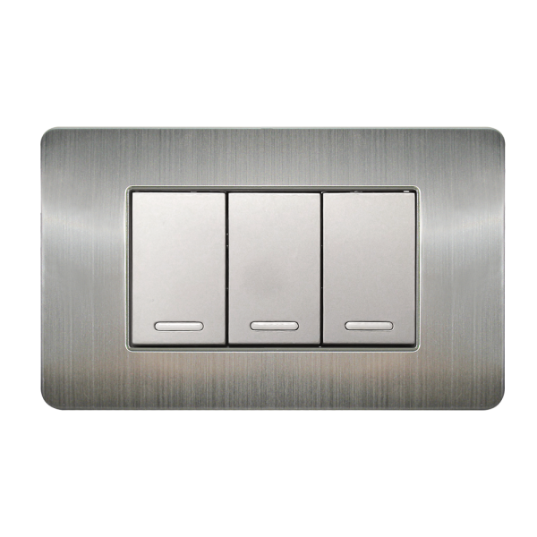 Placa Acero Inoxidable Con Tres Apagadores 8841930 -ARGOS