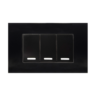 Placa Con Acrílico Negro Con 3 Apagadores 24mm 8843915 - ARGOS
