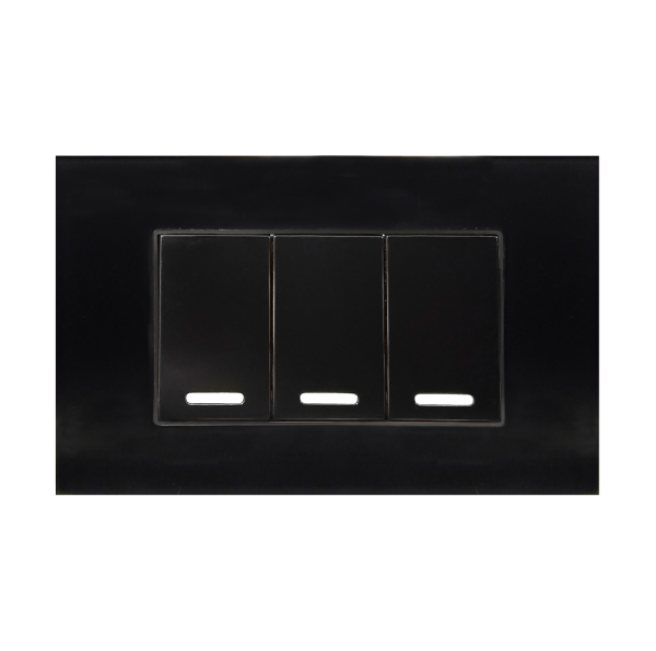 Placa Con Acrílico Negro Con 3 Apagadores 24mm 8843915 - ARGOS