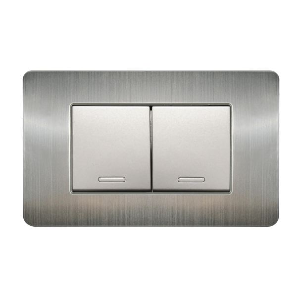 Placa Acero Inoxidable y Doble Apagador 8841900 - ARGOS