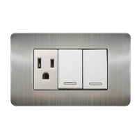 Placa Acero inoxidable Con Un Contacto y Doble Apagador 8841945 – ARGOS