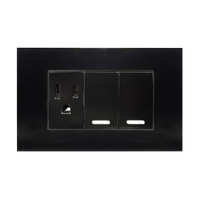 Placa Acrílico Negro Con Un Contacto y Doble Apagador 8843945 – ARGOS
