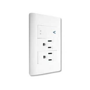 Placa sencilla con 1 interr. escalera y 2 contactos BA14 - LUCEK