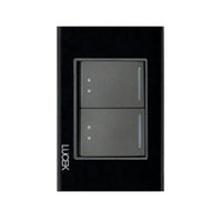 Placa Cristal Negra con 2 interruptores escalera BP09CNN- LUCEK