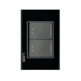 Placa Cristal Negra con 2 interruptores escalera BP09CNN- LUCEK