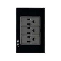 Placa Cristal Negra con 3 contactos BP08CNN - LUCEK
