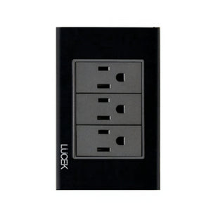 Placa Cristal Negra con 3 contactos BP08CNN - LUCEK