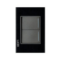 Placa Cristal Negra con 2 interruptores sencillos BP02CNN - LUCEK