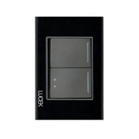 Placa Cristal Negra con 1 interruptor sencillo y 1 de escalera BP02/3CNN - LUCEK
