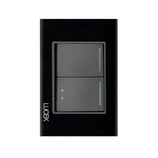 Placa Cristal Negra con 1 interruptor sencillo y 1 de escalera BP02/3CNN - LUCEK