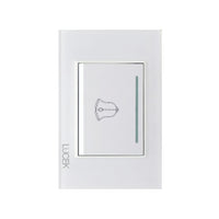 Placa cristal blanca con botón timbre BP11CBB- LUCEK