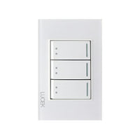 Placa cristal blanca con 3 interruptor escalera BP10CBB - LUCEK