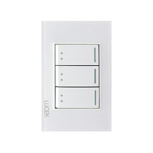 Placa cristal blanca con 3 interruptor escalera BP10CBB - LUCEK