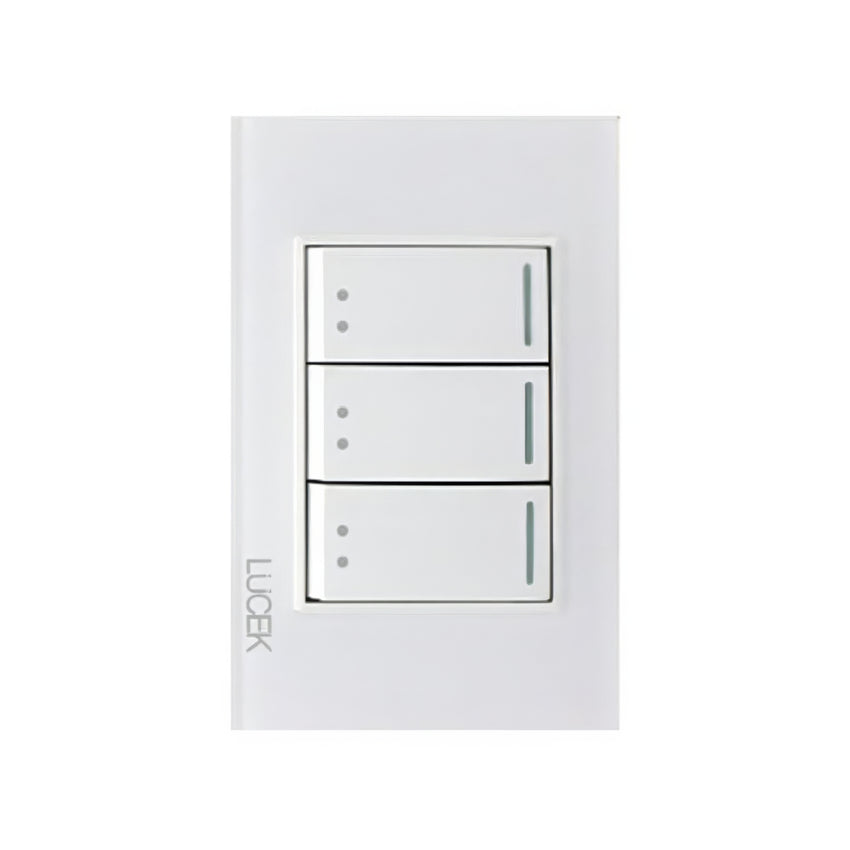 Placa cristal blanca con 3 interruptor escalera BP10CBB - LUCEK