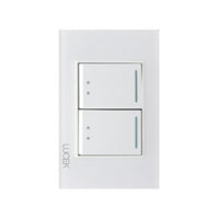 Placa cristal blanca con 2 interruptores escalera BP09CBB - LUCEK