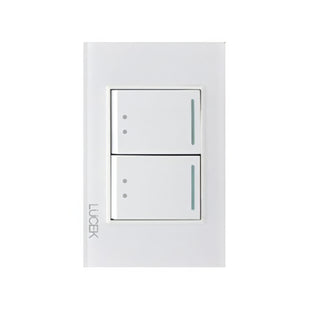 Placa cristal blanca con 2 interruptores escalera BP09CBB - LUCEK