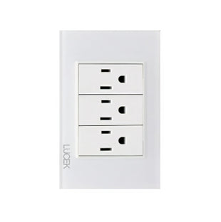 Placa cristal blanca con 3 contactos BP08CBB - LUCEK