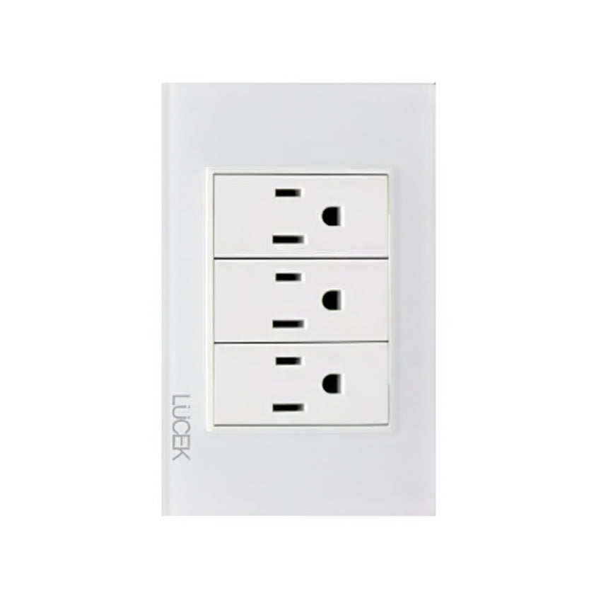 Placa cristal blanca con 3 contactos BP08CBB - LUCEK