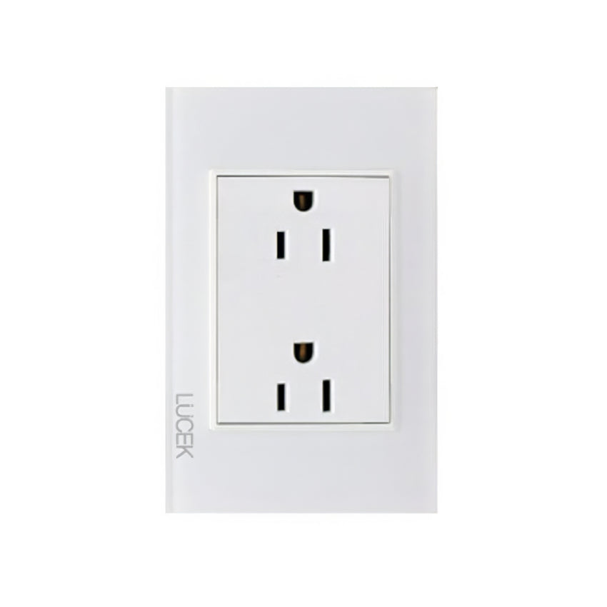 Placa cristal blanca con contacto duplex BP06CBB -LUCEK