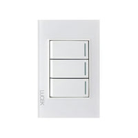 Placa cristal blanca con 3 interruptores sencillos BP03CBB -LUCEK