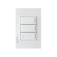 Placa cristal blanca con 2 interruptores sencillos 1 de escalera BP03/3CBB -LUCEK