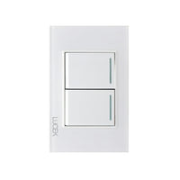 Placa cristal blanca con 2 interruptores sencillos BP02CBB -LUCEK