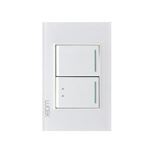 Placa cristal blanca con 1 interruptor sencillo 1 escalera BP02/3CBB -LUCEK