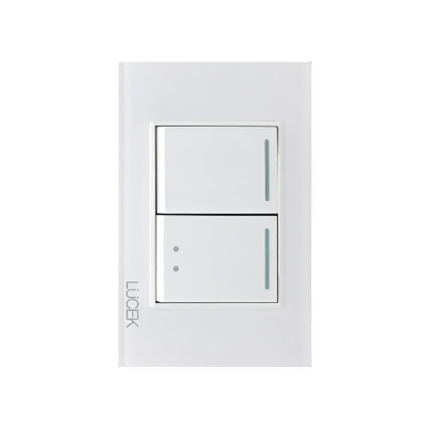 Placa cristal blanca con 1 interruptor sencillo 1 escalera BP02/3CBB -LUCEK