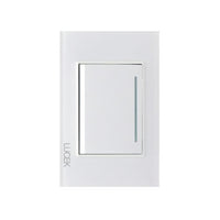 Placa cristal blanco con 1 interruptor sencillo 3 módulos BP01CBB -LUCEK