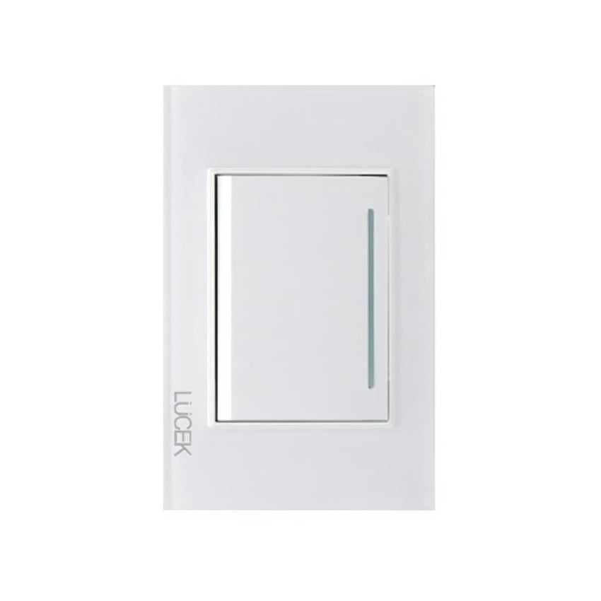 Placa cristal blanco con 1 interruptor sencillo 3 módulos BP01CBB -LUCEK
