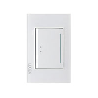 Placa cristal blanca con 1 interruptor escalera 3 módulo BP01/3CBB -Lucek