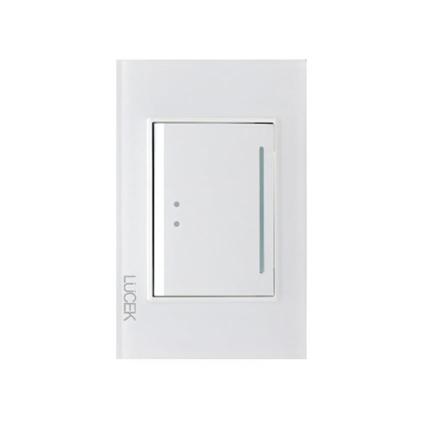 Placa cristal blanca con 1 interruptor escalera 3 módulo BP01/3CBB -Lucek