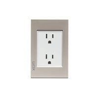 Placa Cristal Dorada Con Contacto Duplex BP06CDM-LUCEK
