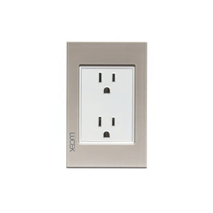 Placa Cristal Dorada Con Contacto Duplex BP06CDM-LUCEK
