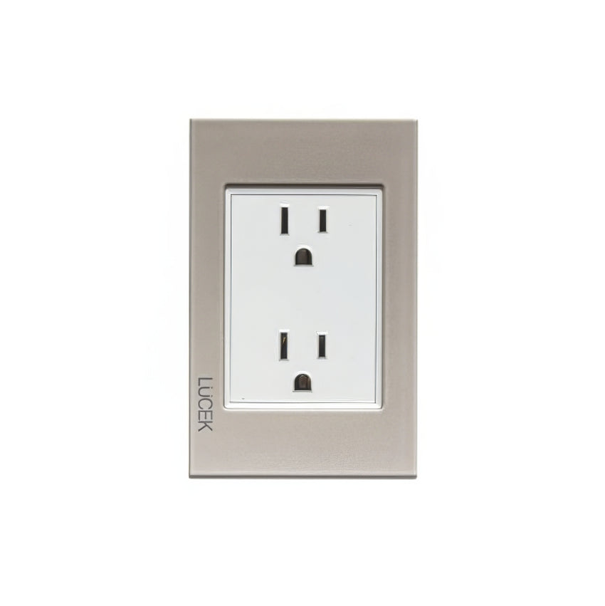 Placa Cristal Dorada Con Contacto Duplex BP06CDM-LUCEK