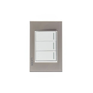 Placa Cristal Dorada Con 3 Interruptores Escalera BP10CDM-LUCEK